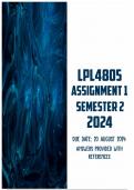 LPL4805 Assignment 1 Semester 2 2024 | Due 20 August 2024