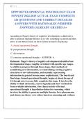 EPPP DEVELOPMENTAL PSYCHOLOGY EXAM  NEWEST 2024-2025 ACTUAL EXAM COMPLETE  120 QUESTIONS AND CORRECT DETAILED  ANSWERS WITH RATIONALES (VERIFIED  ANSWERS) |ALREADY GRADED A+