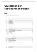 Betriebswirtschaftlehre - Mitschrift/Zusammenfassung