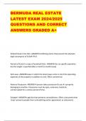 BERMUDA REAL ESTATE  LATEST EXAM 2024/2025  QUESTIONS AND CORRECT  ANSWERS GRADED A+