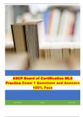 ASCP Board of Certification MLS Practice Exam 1 Questions and Answers 100% Pass