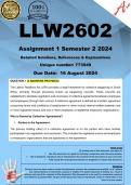 LLW2602 Assignment 1 (COMPLETE ANSWERS) Semester 2 2024 (773949) - DUE 16 August 2024 