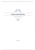 Finance Interview Prep Question and answers already passed 