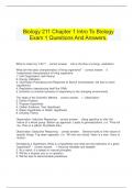   Biology 211 Chapter 1 Intro To Biology Exam 1 Questions And Answers.