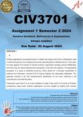 CIV3701 Assignment 1 (COMPLETE ANSWERS) Semester 2 2024  - DUE 25 August 2024 