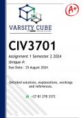 CIV3701 Assignment 1 (DETAILED ANSWERS) Semester 2 2024 - DISTINCTION GUARANTEED