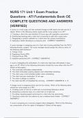 NURS 171 Unit 1 Exam Practice Questions - ATI Fundamentals Book OE COMPLETE QUESTIONS