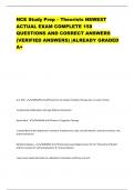 NCE Study Prep – Theorists NEWEST  ACTUAL EXAM COMPLETE 158  QUESTIONS AND CORRECT ANSWERS  (VERIFIED ANSWERS) |ALREADY GRADED  A+