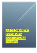 LAB CE Chemistry ASCP Review questions and answers