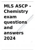 MLS ASCP - Chemistry exam questions and answers 2024.