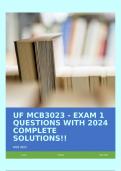 UF MCB3023 - EXAM 1 QUESTIONS WITH 2024 COMPLETE SOLUTIONS!!