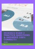 MCB3023 EXAM 2 PRACTICE QUESTIONS & ANSWERS 100% CORRECT!!