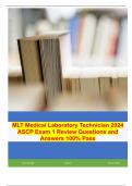 ASCP American Society for Clinical Pathology  Medical Laboratory Technician MLT   :2024-2025 - EXAM PREPARATIONs COMPILATION BUNDLE  100% GUARANTEED SUCCESS