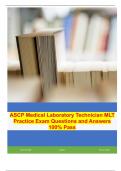 ASCP Medical Laboratory Technician MLT Practice Exam Questions and Answers 100% Pass