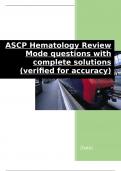 ASCP Hematology Review Mode questions with complete solutions (verified for accuracy).