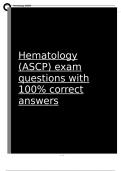 Hematology (ASCP) exam questions with 100- correct answers.