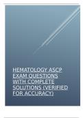 Hematology ASCP exam questions with complete solutions (verified for accuracy).