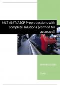 MLT AMTASCP Prep questions with complete solutions (verified for accuracy).