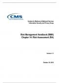 Centers for Medicare & Medicaid Services Information Security and Privacy Group Risk Management Handbook (RMH) Chapter 14 - Risk Assessment (RA) Version 1.1