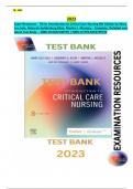 Exam Resources - TB for Introduction to Critical Care Nursing 8th Edition by Mary Lou Sole, Deborah Goldenberg Klein, Marthe J. Moseley - Complete, Detailed and latest Test Bank. Chapters (1-21) Included.