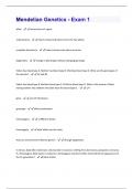 Mendelian Genetics Exam 1 Questions And Answers Rated A+ New Update Assured Satisfaction