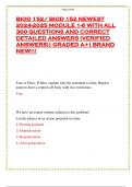 BIOD 152/ BIOD 152 NEWEST 2024-2025 MODULE 1-6 WITH ALL 300 QUESTIONS AND CORRECT DETAILED ANSWERS (VERIFIED ANSWERS)| GRADED A+| BRAND NEW!!!