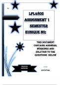 LPL4805 Assignment 1 (COMPLETE ANSWERS) Semester 2 2024 - DUE 20 August 2024