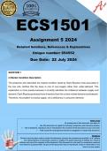 ECS1501 Assignment 5 (COMPLETE ANSWERS) 2024 (654552) - DUE 22 July 2024