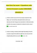 Hesi Exit Cat exam 1 Questions with Correct Answers (Latest 2024/2025) GRADED A