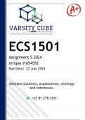 ECS1501 Assignment 5 (DETAILED ANSWERS) 2024 - DISTINCTION GUARANTEED 