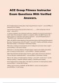 ACE Group Fitness Instructor Exam Questions With Verified Answers.