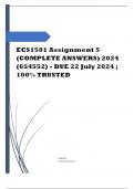 ECS1501 Assignment 5 (COMPLETE ANSWERS) 2024 (654552) - DUE 22 July 2024 Course Economics IA (ECS1501) Institution University Of South Africa (Unisa) Book Economics for South African Students