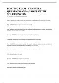 BOATING EXAM - CHAPTER 1 QUESTIONS AND ANSWERS WITH SOLUTIONS 2024