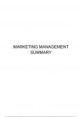 Marketing Management summary of the entire course