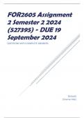 FOR2605 Assignment 2 Semester 2 2024 (527395) - DUE 19 September 2024