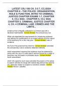 LATEST CRJ 100 CH. 5 6 7, CCJ3024  CHAPTER 6 - THE POLICE: ORGANIZATION,  ROLE & FUNCTION, INTRO TO CRIMINAL  JUSTICE CHAPTER EXAMS 1-7, CHAPTER  5, CCJ 3024 - CHAPTER 5, CCJ 3024  CHAPTER 5, CRIMINAL JUSTICE CHAPTER  4, CH. 4 CRIMINAL LAW: CRIMES AND THE