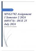 MNG3702 Assignment 1 Semester 2 2024 (605474) - DUE 25 July 2024