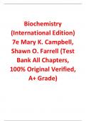 Test Bank for Biochemistry (International Edition) 7th Edition By Mary K. Campbell, Shawn O. Farrell (All Chapters, 100% Original Verified, A+ Grade)