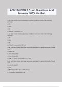 ASM104 CRQ 3 Exam Questions And Answers 100% Verified.