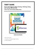 TEST BANKF FOR Davis Advantage for Basic Nursing, Thinking, Doing, and Caring, 3rd Edition by Leslie Treas, Karen Barnett, Mable Smith (CHAPTER 1-41)