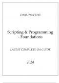 WGU D278 - ITSW 2113 Scripting & Programming - Foundations Latest Complete OA Guide 2024