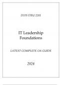 WGU D370 - ITBU 2201 IT Leadership Foundations Latest Complete OA Guide 2024