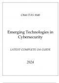 WGU C844 - ITAS 3040 Emerging Technologies in Cybersecurity Latest Complete OA Guide 2024