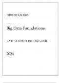 WGU D495 - DTAN 3205 Big Data Foundations Latest Complete OA Guide 2024