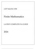 WGU C277 - MATH 1709 Finite Mathematics Latest Complete FA Guide 2024