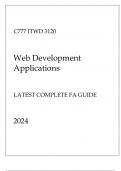 WGU C777 - ITWD 3120 Web Development Applications Latest Complete FA Guide 2024.