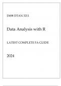 WGU D498 - DTAN 3211 Data Analysis with R Latest Complete OA Guide 2024.