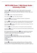 MKTG 4500 Exam 1 Q&A Study Guide - University of Utah