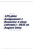 LPL4802 Assignment 1 Semester 2 2024 (287381) - DUE 16 August 2024