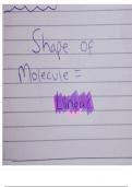 A Level Chemistry - Shapes of Molecules Flashcards - 18/07/2024